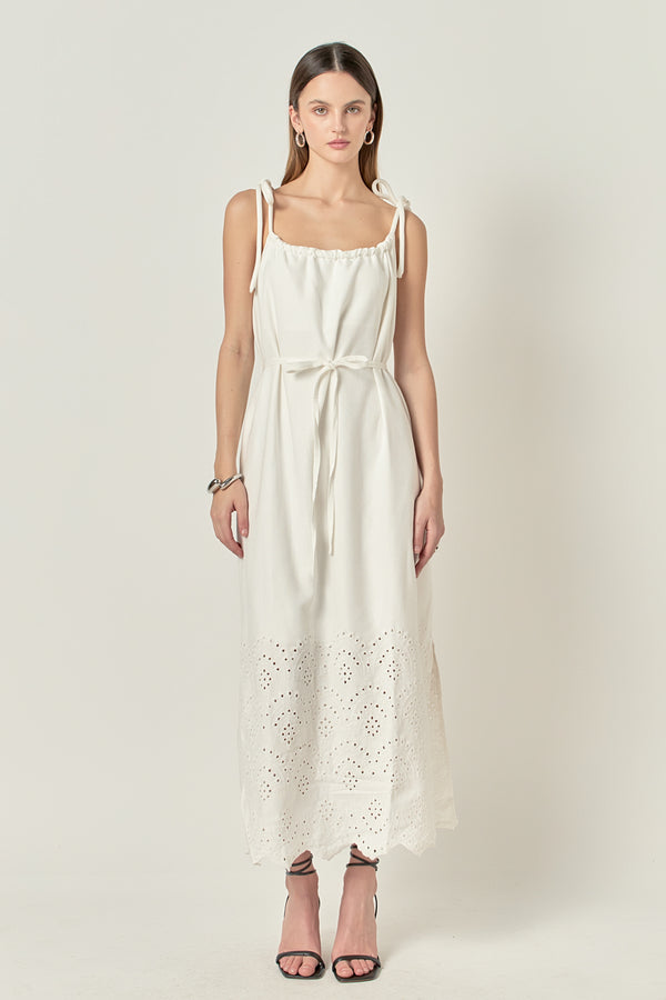 english factory Linen Sleeveless Dress WHITE
