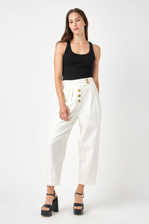 english factory Linen Trouser Pants OFF WHITE