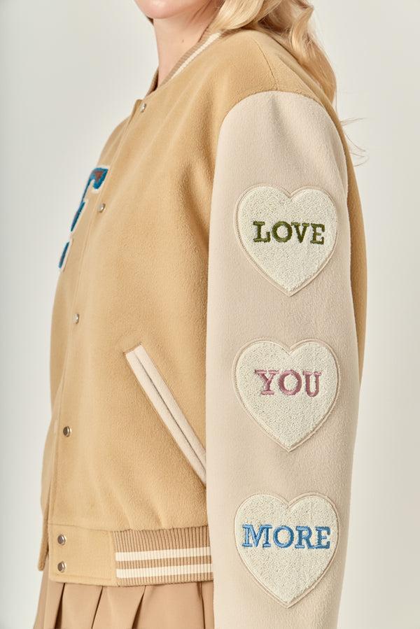 English Factory Love Bomber Jacket TAN MULTI