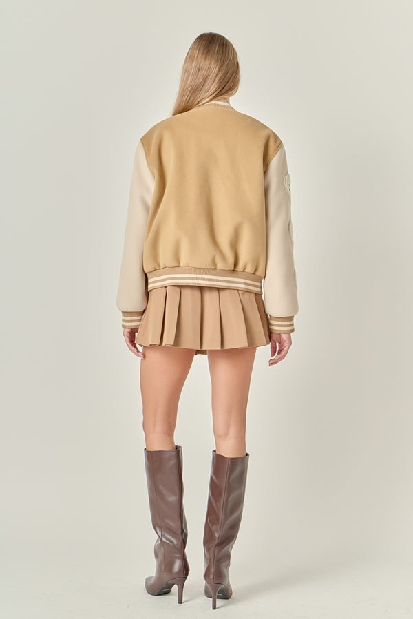 English Factory Love Bomber Jacket TAN MULTI