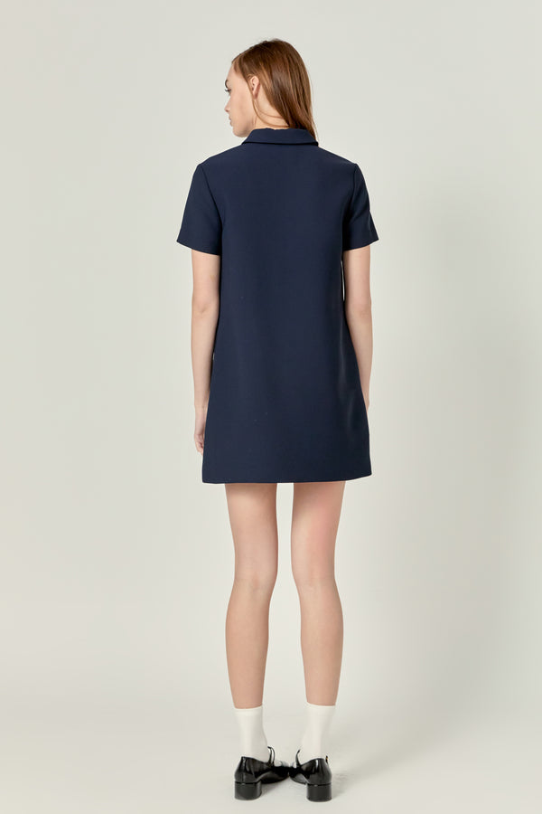 English Factory Luna Polo Shirt Mini Dress NAVY