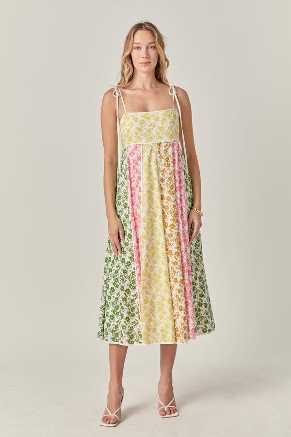 english factory Maisie Colorblock Midi Dress MULTI