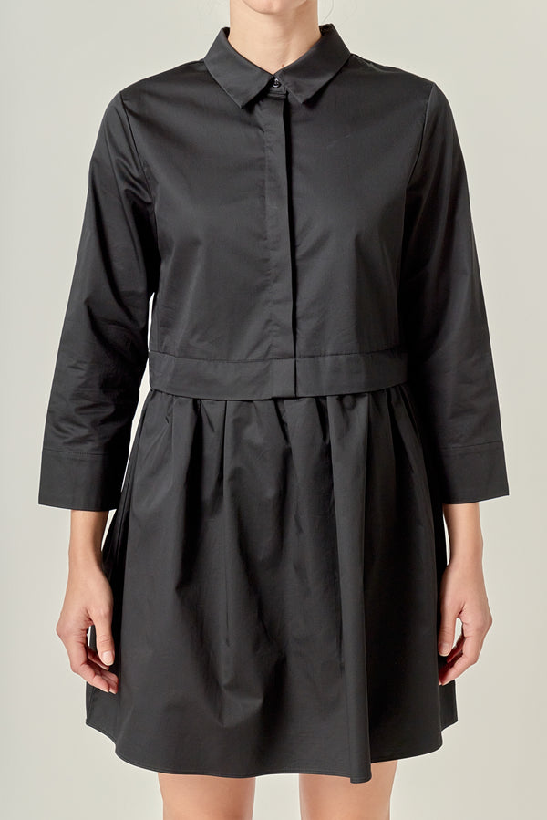 English Factory Mini Shirt Dress BLACK