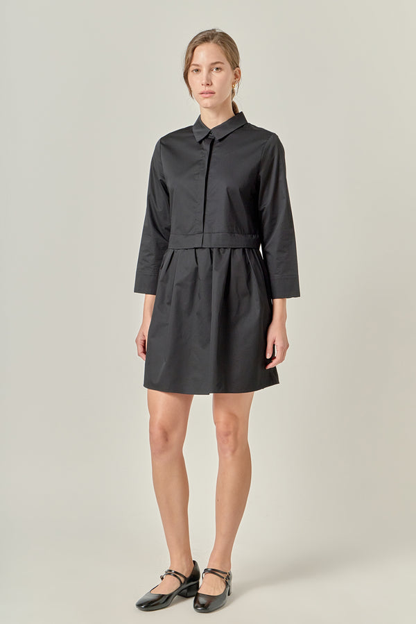 English Factory Mini Shirt Dress BLACK