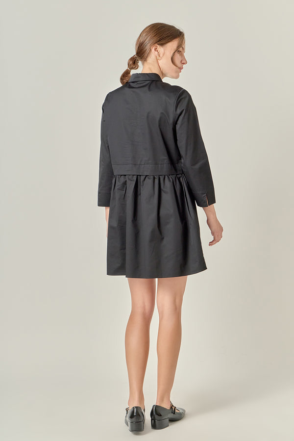 English Factory Mini Shirt Dress BLACK