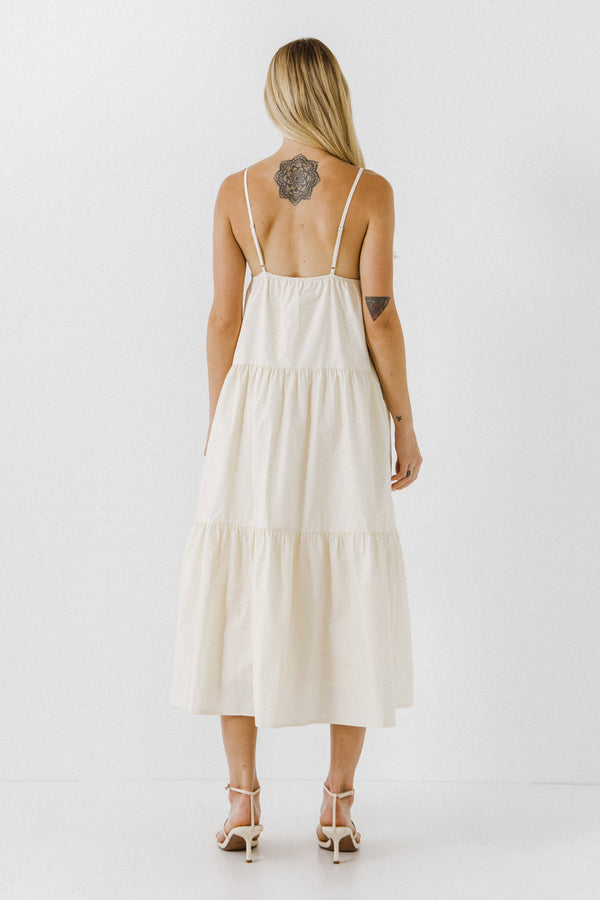 English Factory Mix Media Cami Dress CREAM