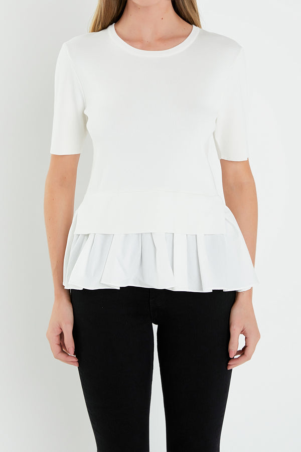 English Factory Mix Media Sweater WHITE