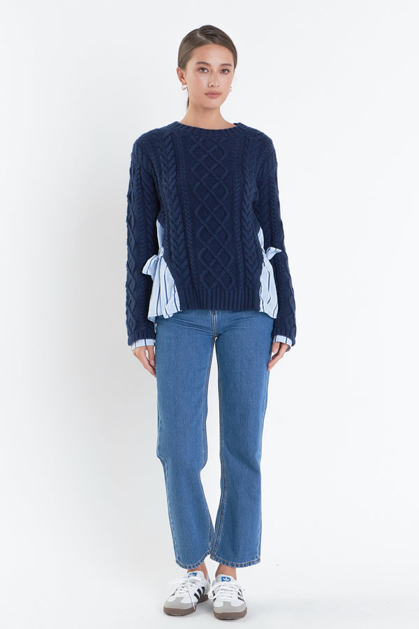 english factory Mix Media Top NAVY