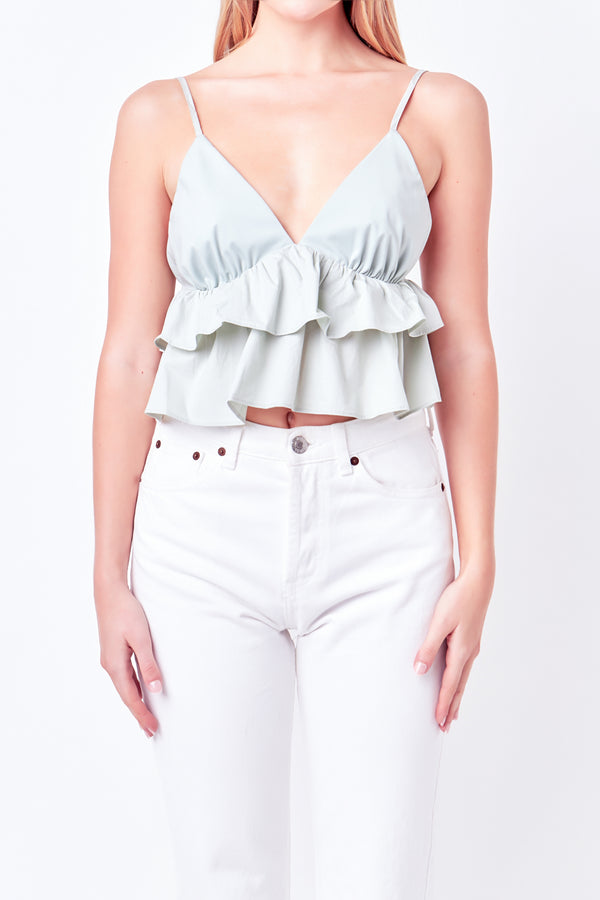 English Factory Mixed Media Cami Top SAGE