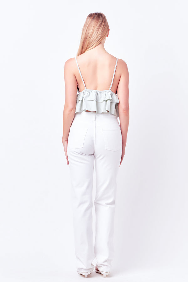 English Factory Mixed Media Cami Top SAGE