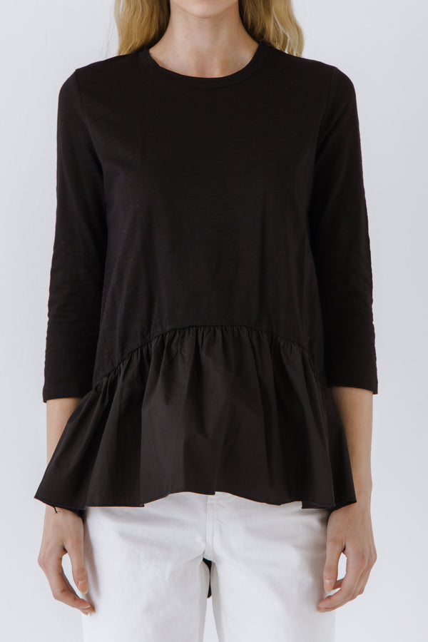 English Factory Mixed Media High And Low Top BLACK