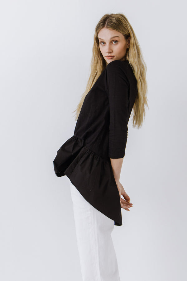 English Factory Mixed Media High And Low Top BLACK