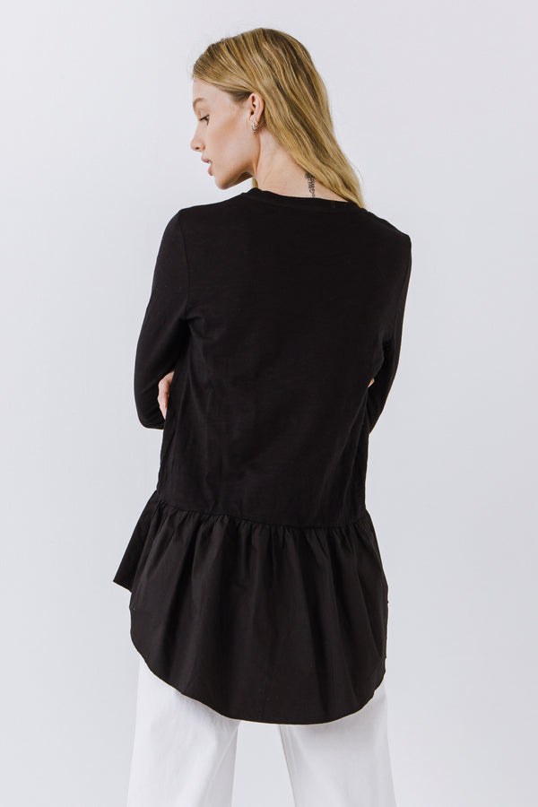 English Factory Mixed Media High And Low Top BLACK