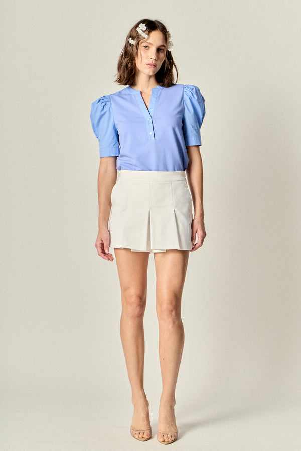 english factory Mixed Media Top POWDER BLUE