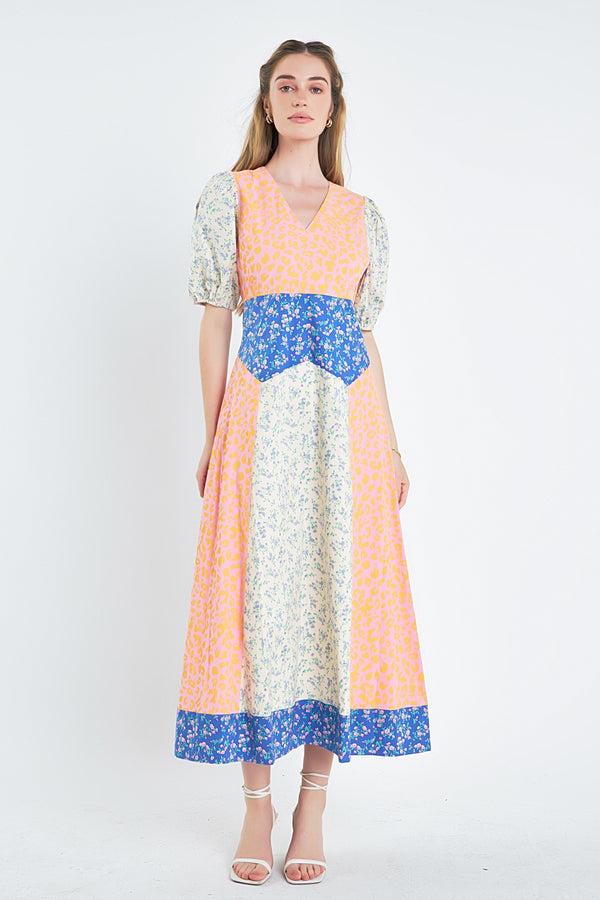 english factory Mixed Print Maxi Dress MULTI