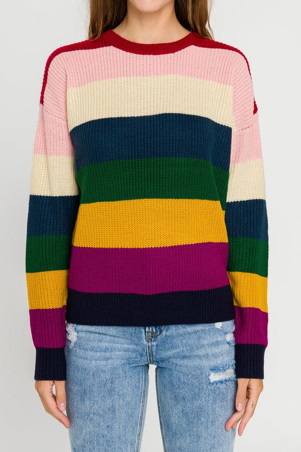 English Factory Multi-Colored Stripe Sweater MULTI