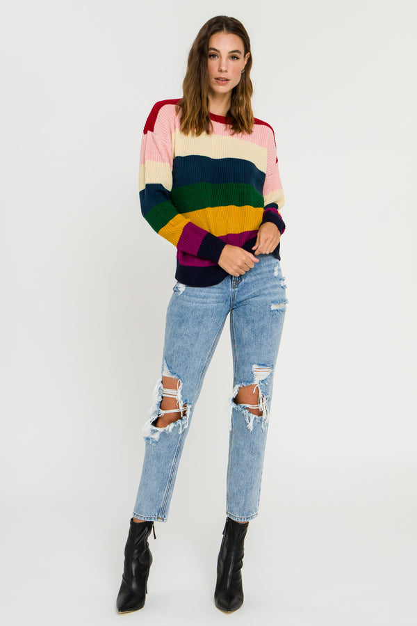 english factory Multi-Colored Stripe Sweater MULTI