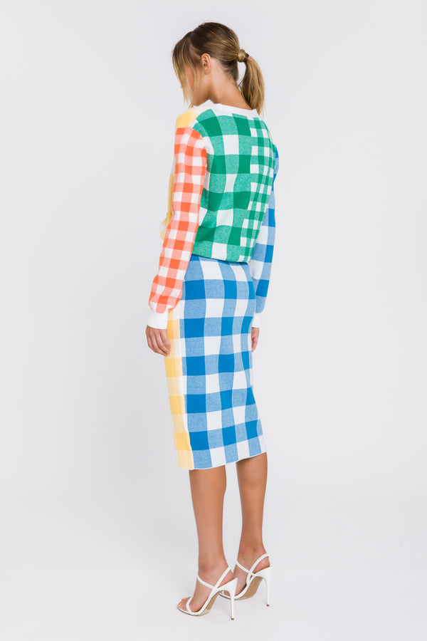 English Factory Multi Gingham Cardigan MULTI