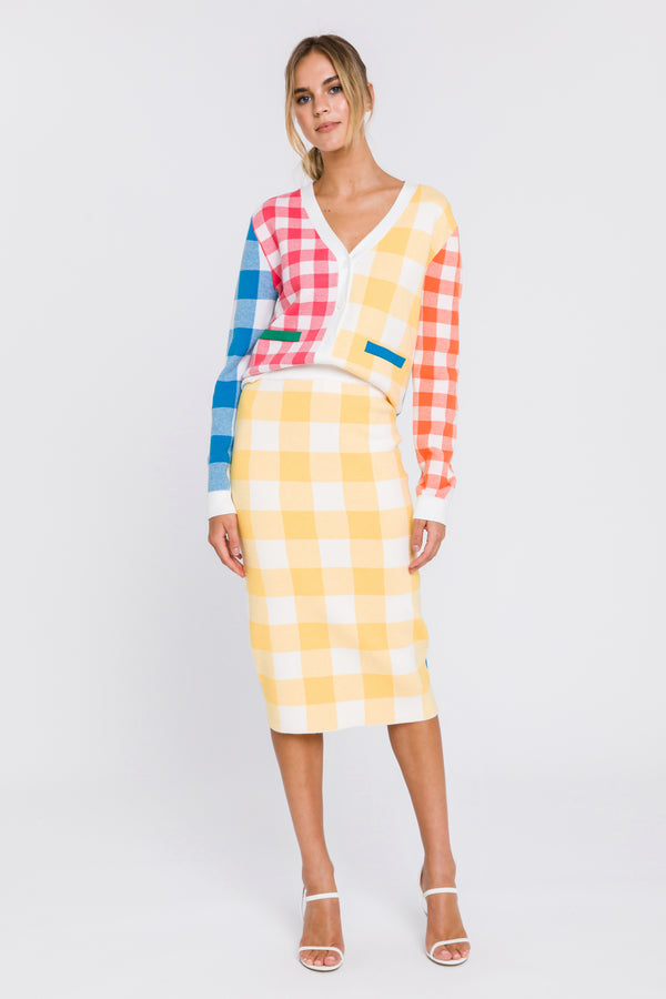 english factory Multi Gingham Cardigan MULTI