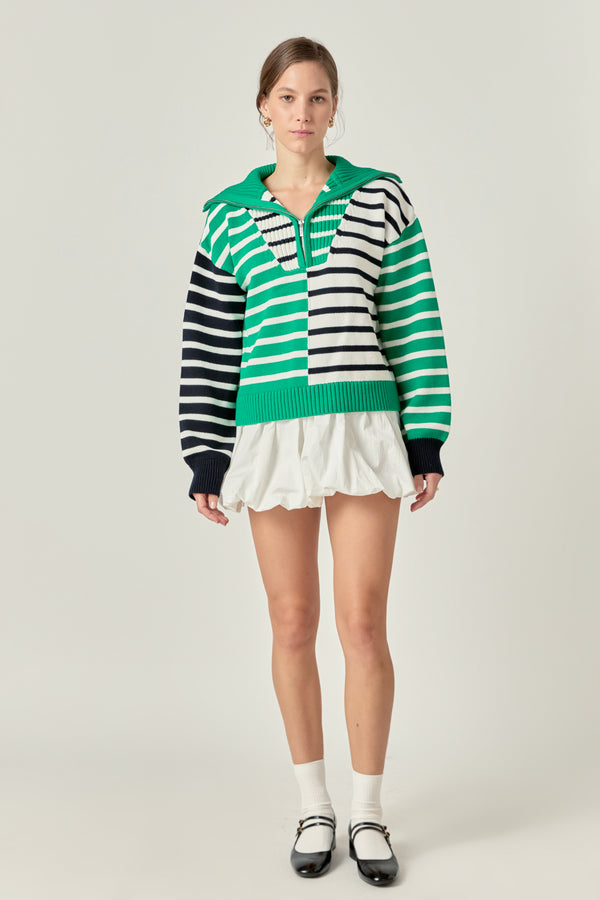 english factory Multi Stripe Knit GREEN/NAVY