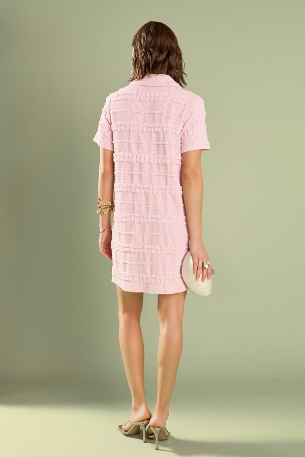 English Factory Nancy Textured Mini Dress PINK