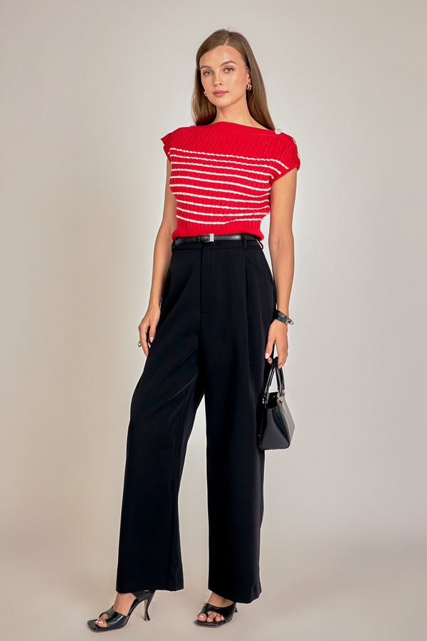 English Factory Off Shoulder Top RED/WHITE