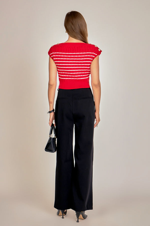 English Factory Off Shoulder Top RED/WHITE