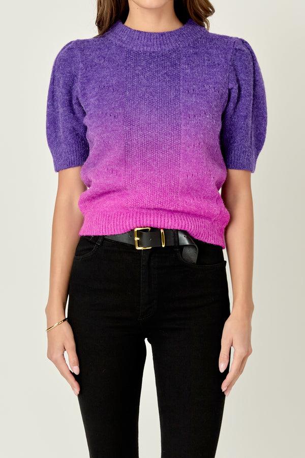 English Factory Ombre Sweater Top PURPLE