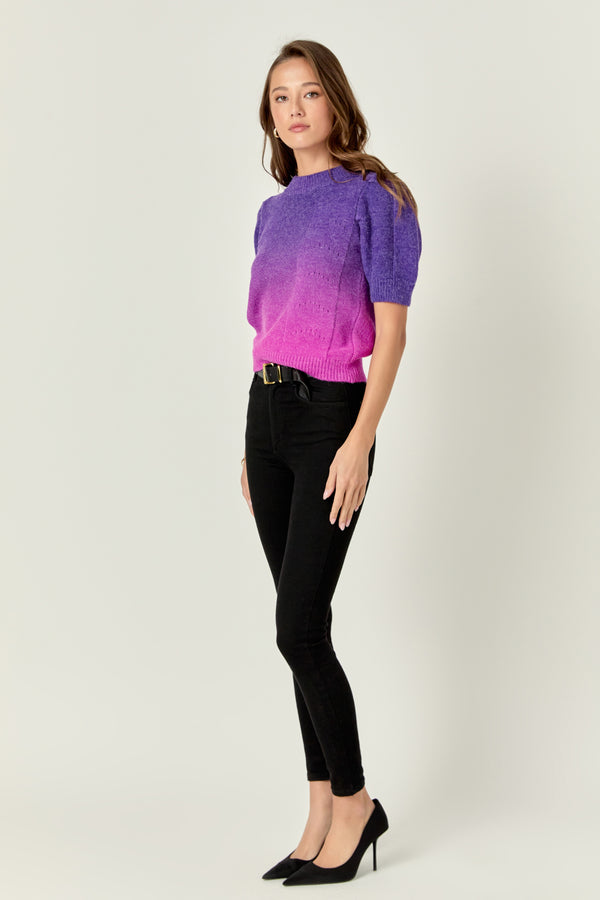 English Factory Ombre Sweater Top PURPLE