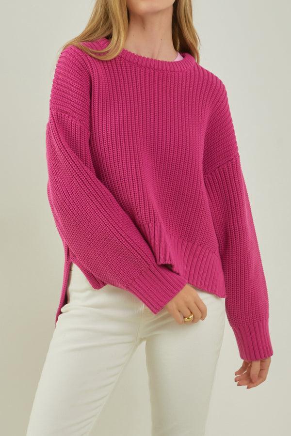English Factory Oversize Ribbed Sweater MAGENTA