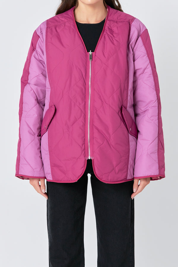 English Factory Oversized Quilted Jacket ORCHID