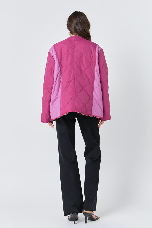 English Factory Oversized Quilted Jacket ORCHID