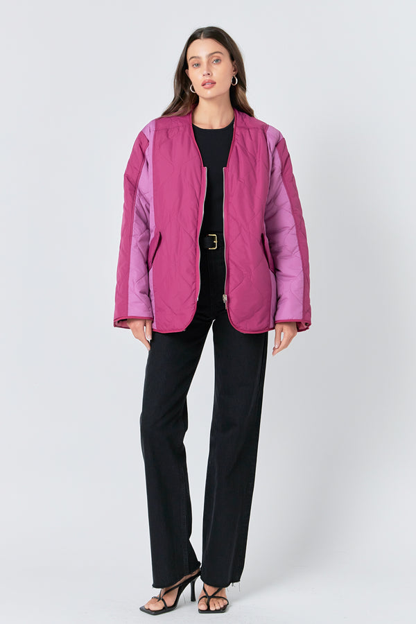 english factory Oversized Quilted Jacket ORCHID
