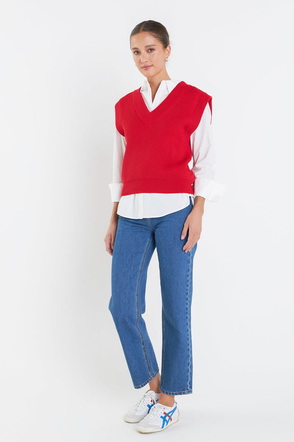 English Factory Oversized Sweater Vest OLIVE