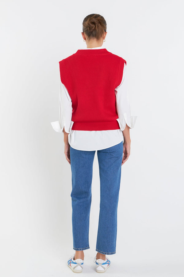 English Factory Oversized Sweater Vest OLIVE