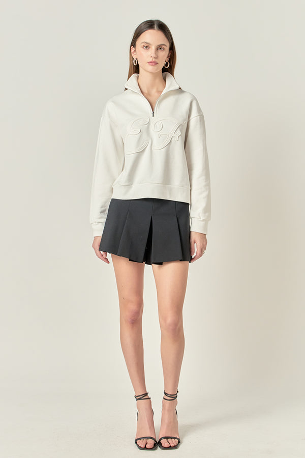 English Factory Patch Zip Up Sweatshirt WHITE