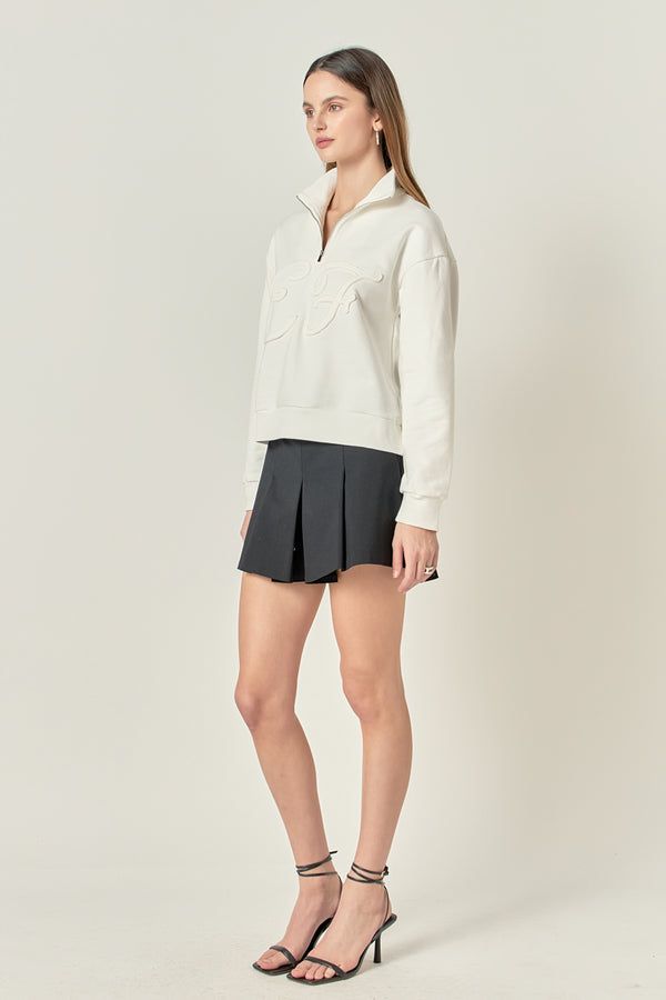 English Factory Patch Zip Up Sweatshirt WHITE