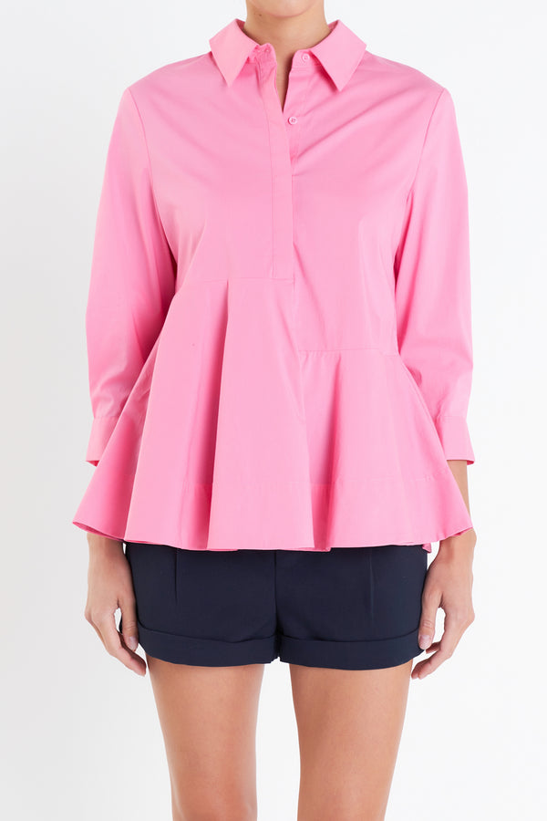English Factory Peplum Waist Detailed Blouse PINK