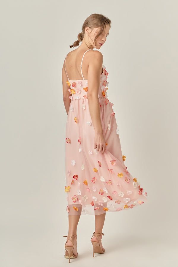 English Factory Petal Bloom Midi Dress PINK