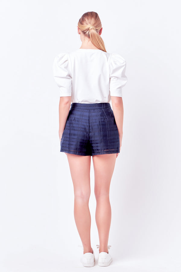 English Factory Plaid Mesh Shorts NAVY
