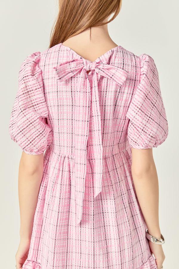 English Factory Plaid Midi Dress LIME