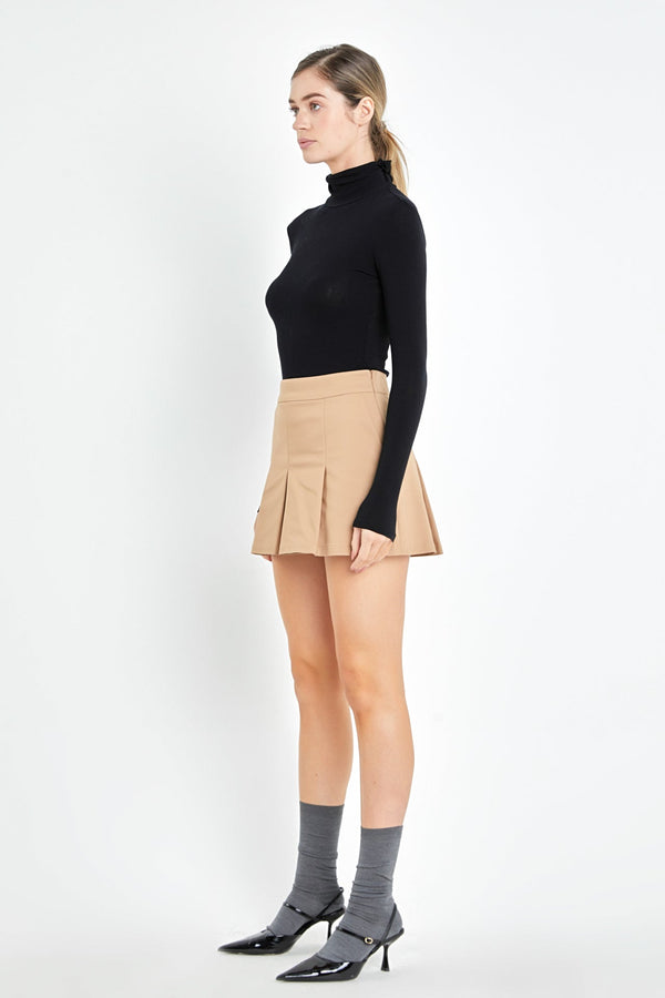 English Factory Pleated Mini Skort TAUPE