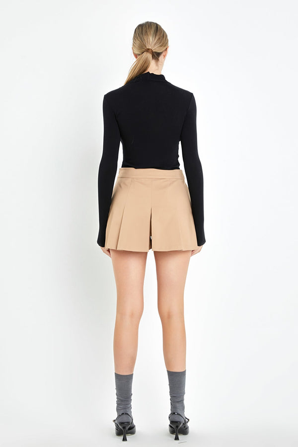 English Factory Pleated Mini Skort TAUPE