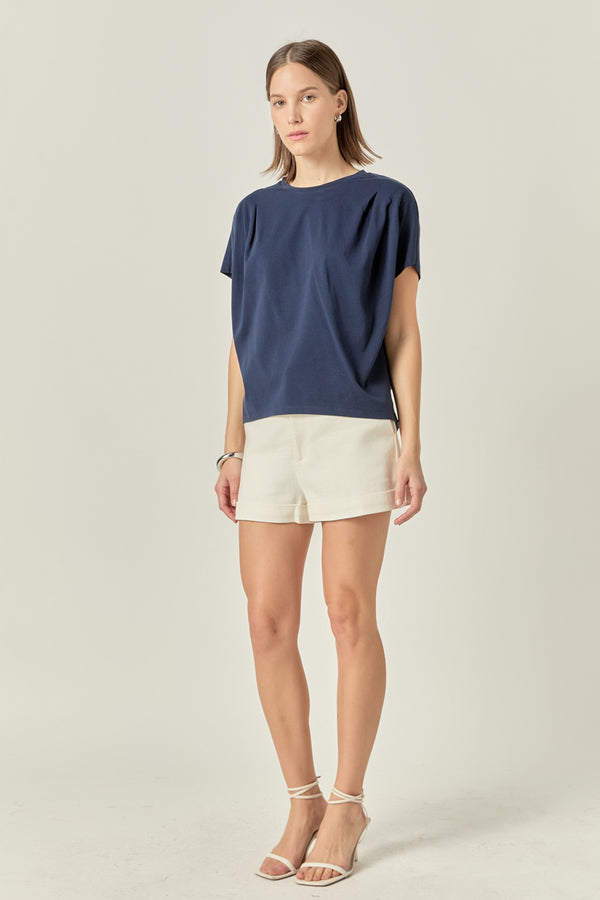 English Factory Pleated T-Shirt NAVY