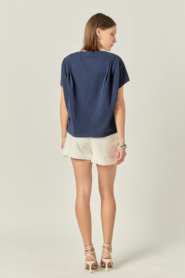 English Factory Pleated T-Shirt NAVY