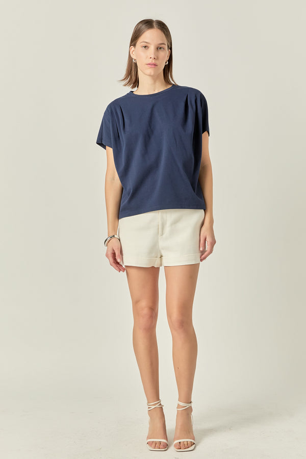 english factory Pleated T-Shirt NAVY