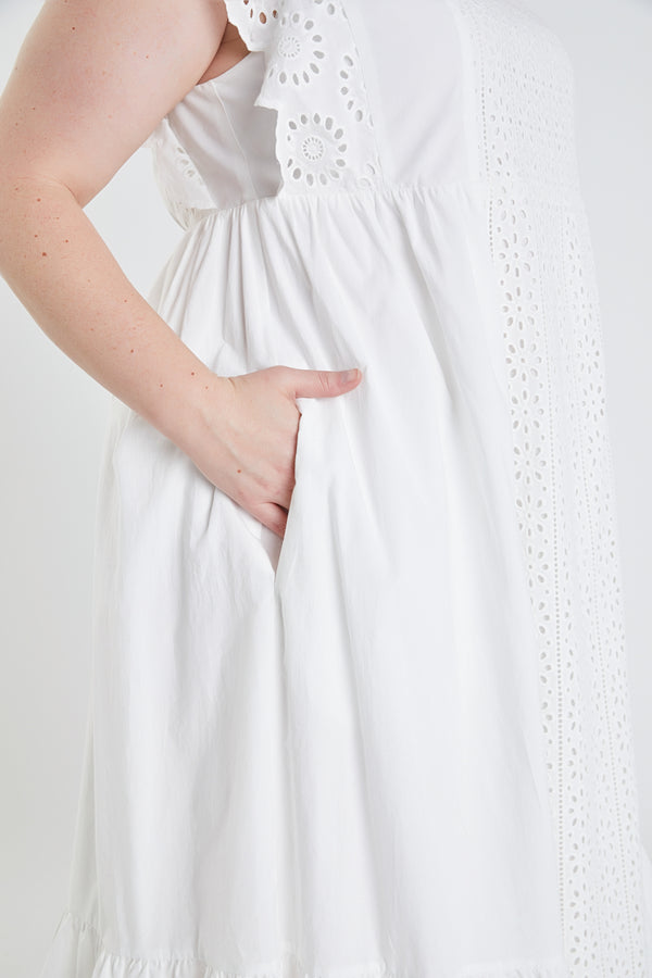 English Factory Plus Size Eyelet Maxi Dress WHITE