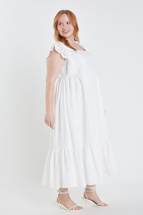 English Factory Plus Size Eyelet Maxi Dress WHITE