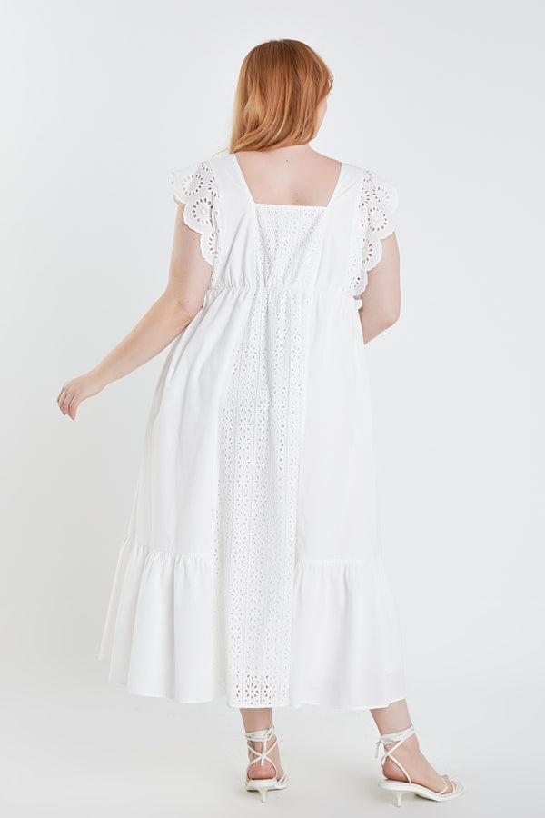 English Factory Plus Size Eyelet Maxi Dress WHITE