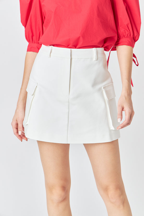 English Factory Pocket Detail Skort OFF WHITE